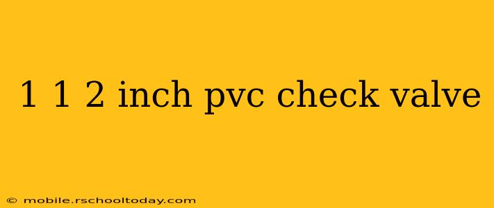 1 1 2 inch pvc check valve