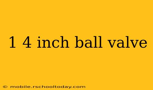 1 4 inch ball valve