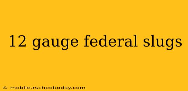 12 gauge federal slugs