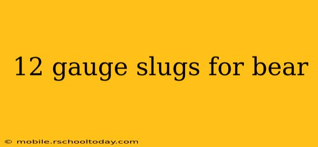 12 gauge slugs for bear