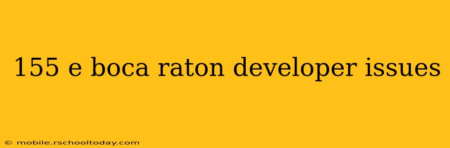 155 e boca raton developer issues