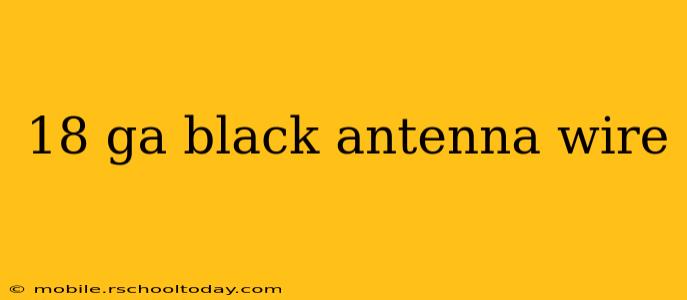 18 ga black antenna wire
