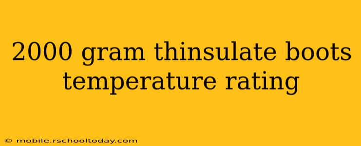 2000 gram thinsulate boots temperature rating