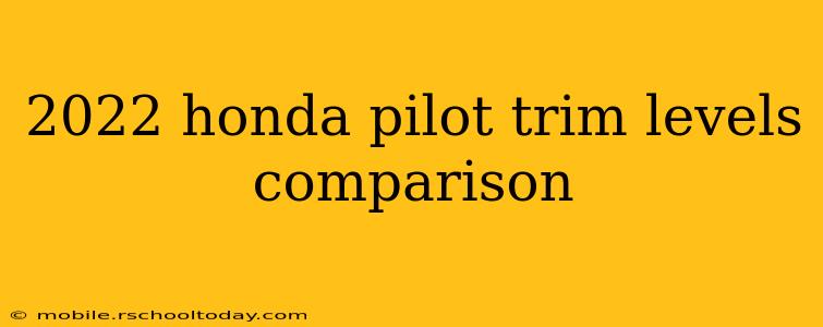 2022 honda pilot trim levels comparison