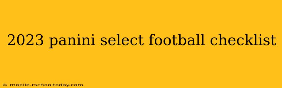 2023 panini select football checklist