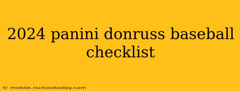 2024 panini donruss baseball checklist