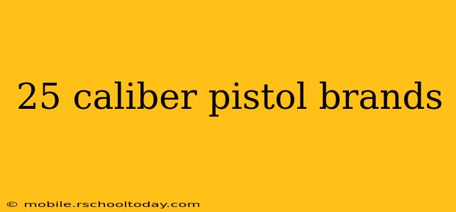 25 caliber pistol brands