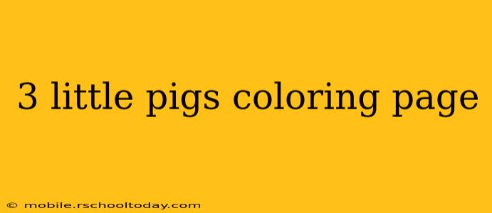 3 little pigs coloring page