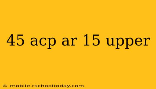 45 acp ar 15 upper