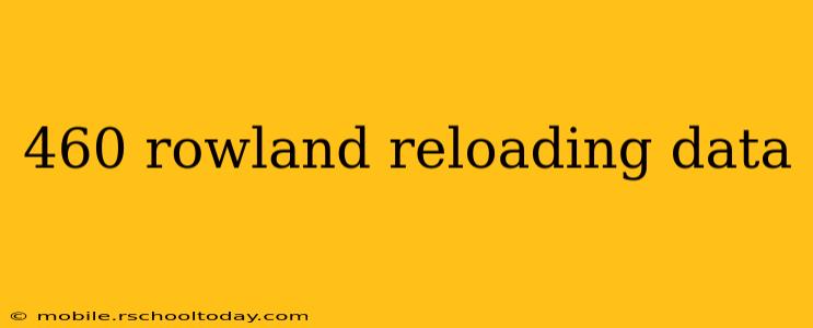 460 rowland reloading data