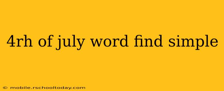 4rh of july word find simple