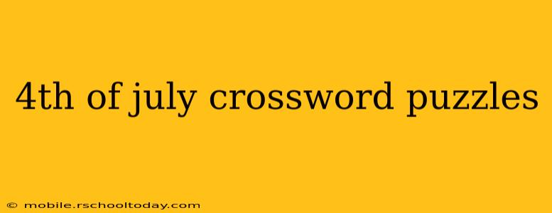 4th of july crossword puzzles