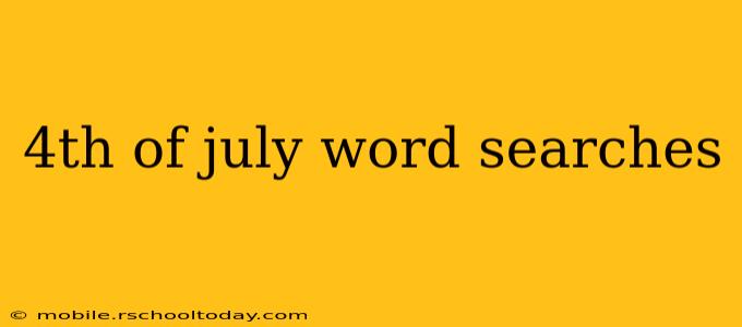 4th of july word searches