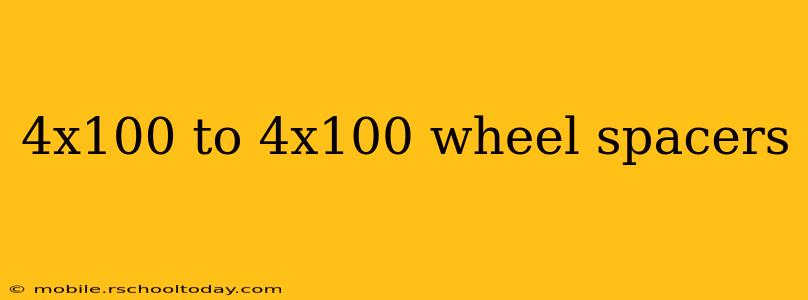 4x100 to 4x100 wheel spacers