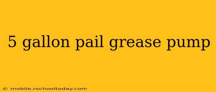 5 gallon pail grease pump