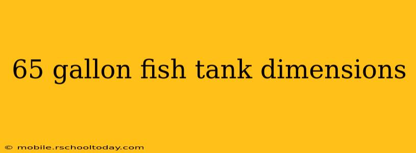65 gallon fish tank dimensions