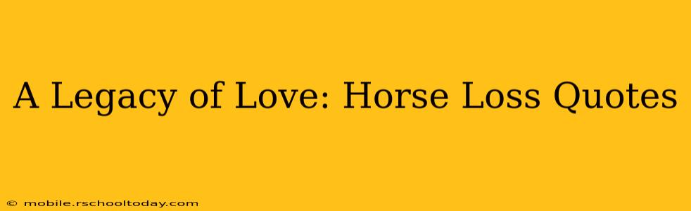A Legacy of Love: Horse Loss Quotes