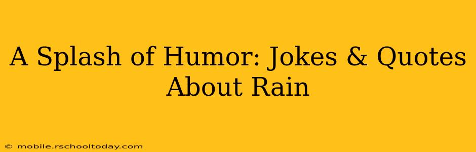 A Splash of Humor: Jokes & Quotes About Rain