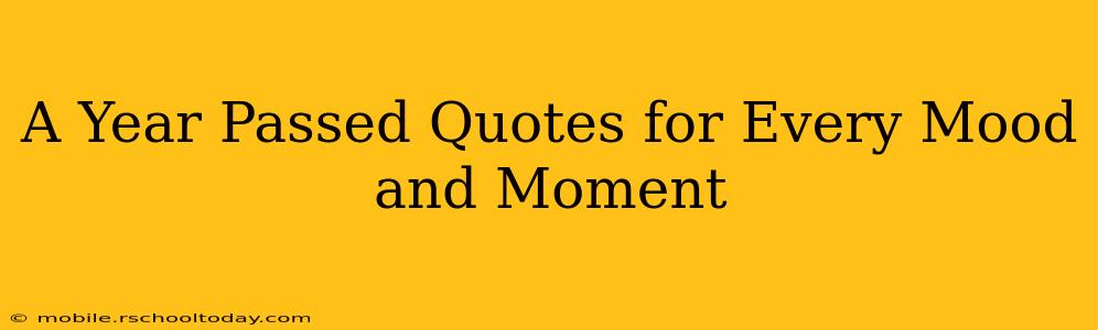 A Year Passed Quotes for Every Mood and Moment