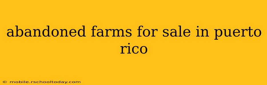 abandoned farms for sale in puerto rico