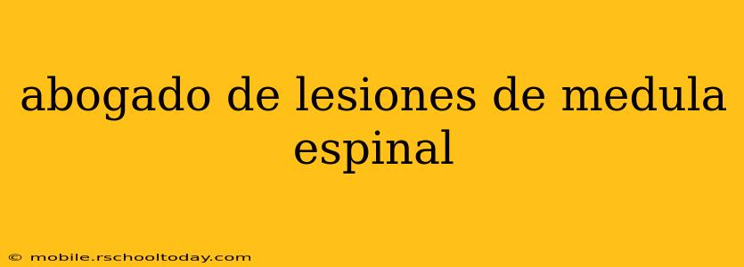 abogado de lesiones de medula espinal