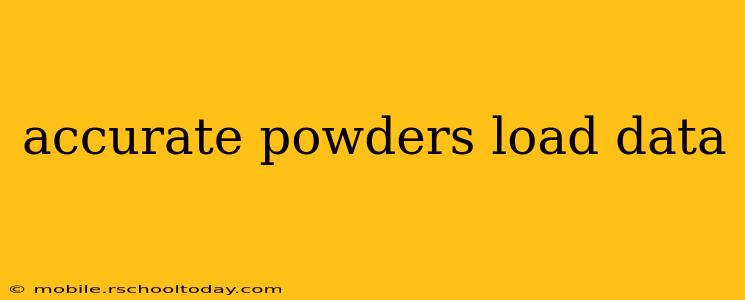 accurate powders load data