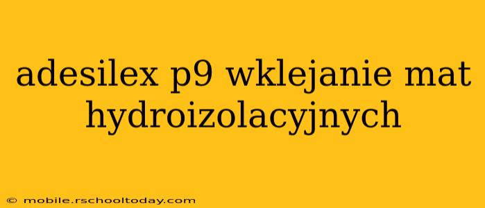 adesilex p9 wklejanie mat hydroizolacyjnych