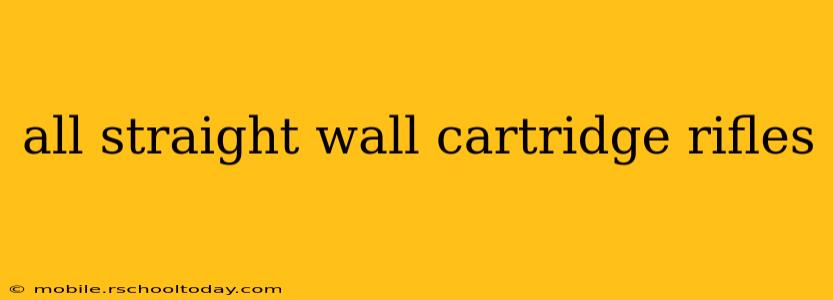 all straight wall cartridge rifles