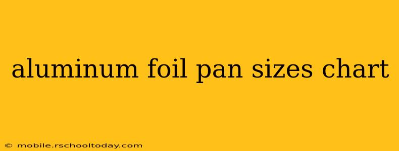 aluminum foil pan sizes chart