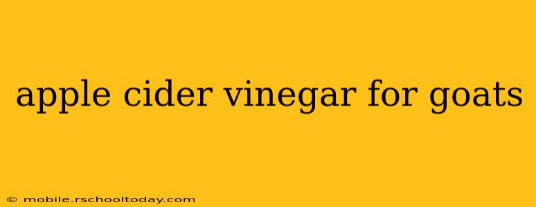 apple cider vinegar for goats