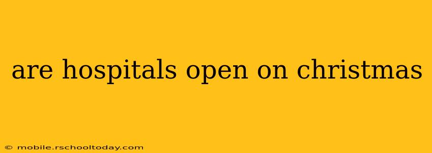 are hospitals open on christmas