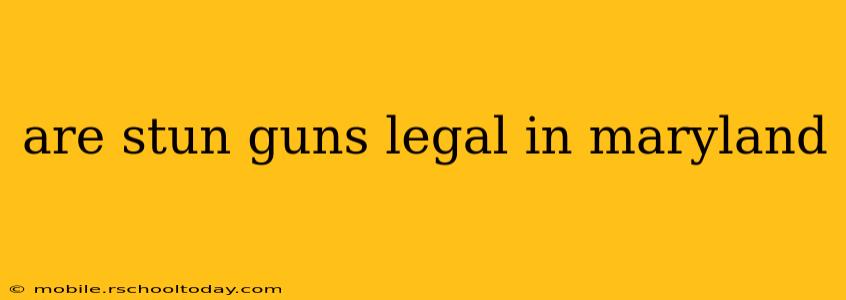 are stun guns legal in maryland