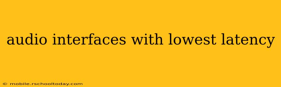 audio interfaces with lowest latency