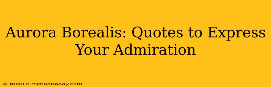 Aurora Borealis: Quotes to Express Your Admiration