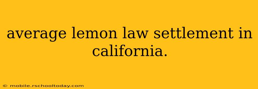 average lemon law settlement in california.