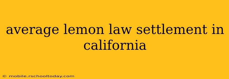 average lemon law settlement in california