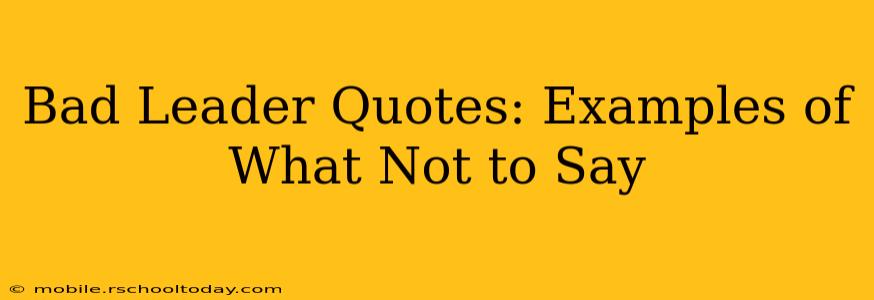 Bad Leader Quotes: Examples of What Not to Say