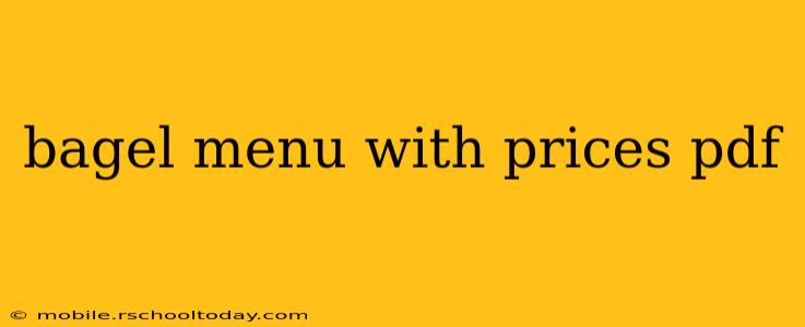 bagel menu with prices pdf