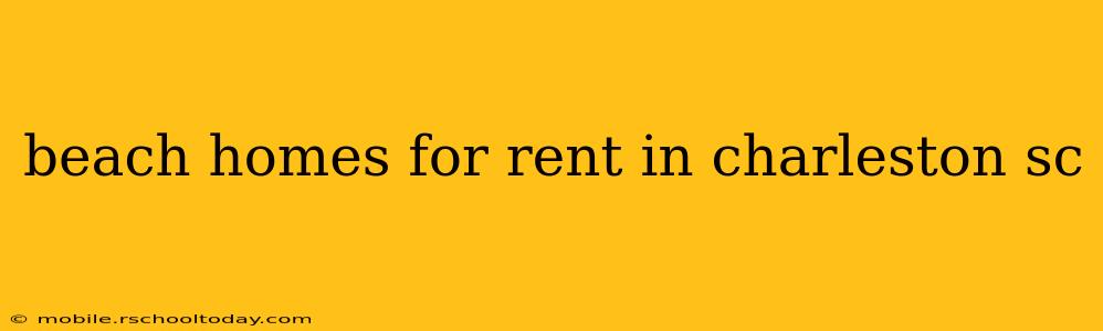 beach homes for rent in charleston sc
