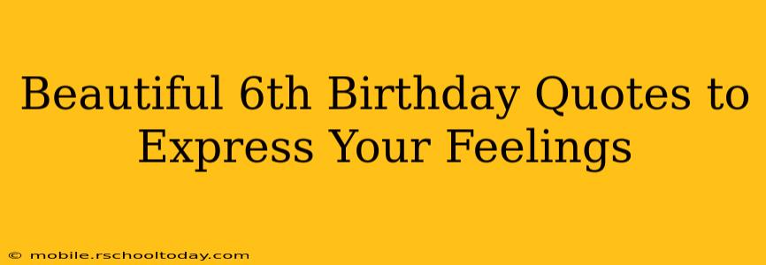 Beautiful 6th Birthday Quotes to Express Your Feelings