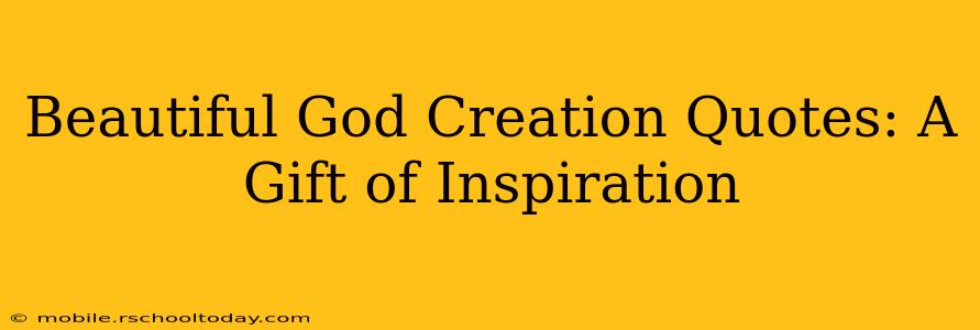 Beautiful God Creation Quotes: A Gift of Inspiration