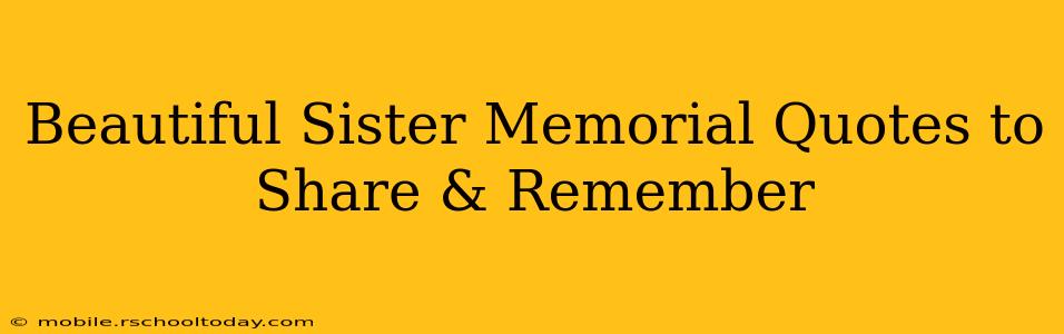 Beautiful Sister Memorial Quotes to Share & Remember