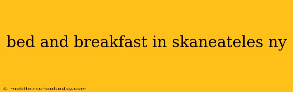 bed and breakfast in skaneateles ny