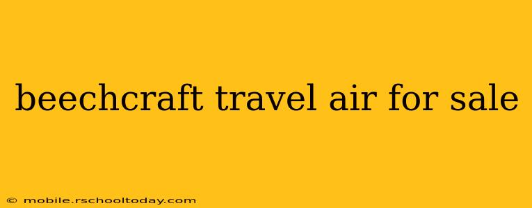 beechcraft travel air for sale