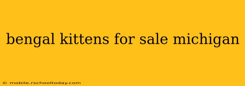bengal kittens for sale michigan