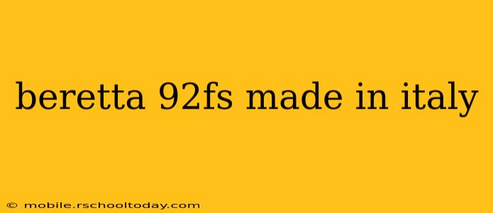 beretta 92fs made in italy