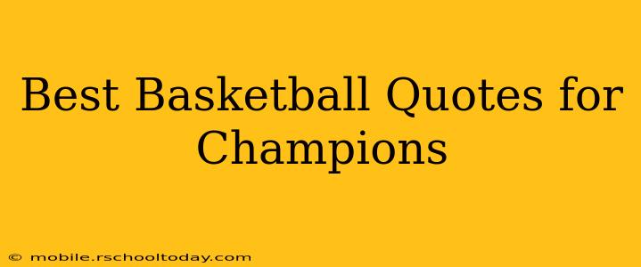 Best Basketball Quotes for Champions