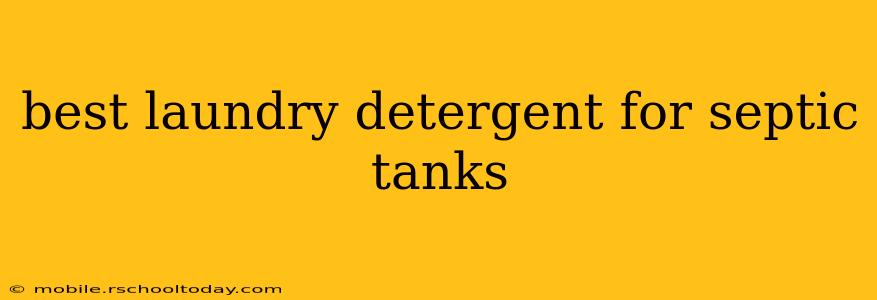 best laundry detergent for septic tanks