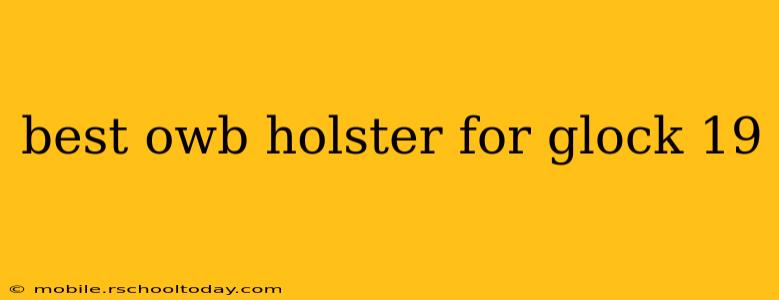 best owb holster for glock 19