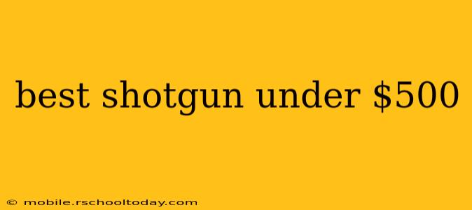best shotgun under $500